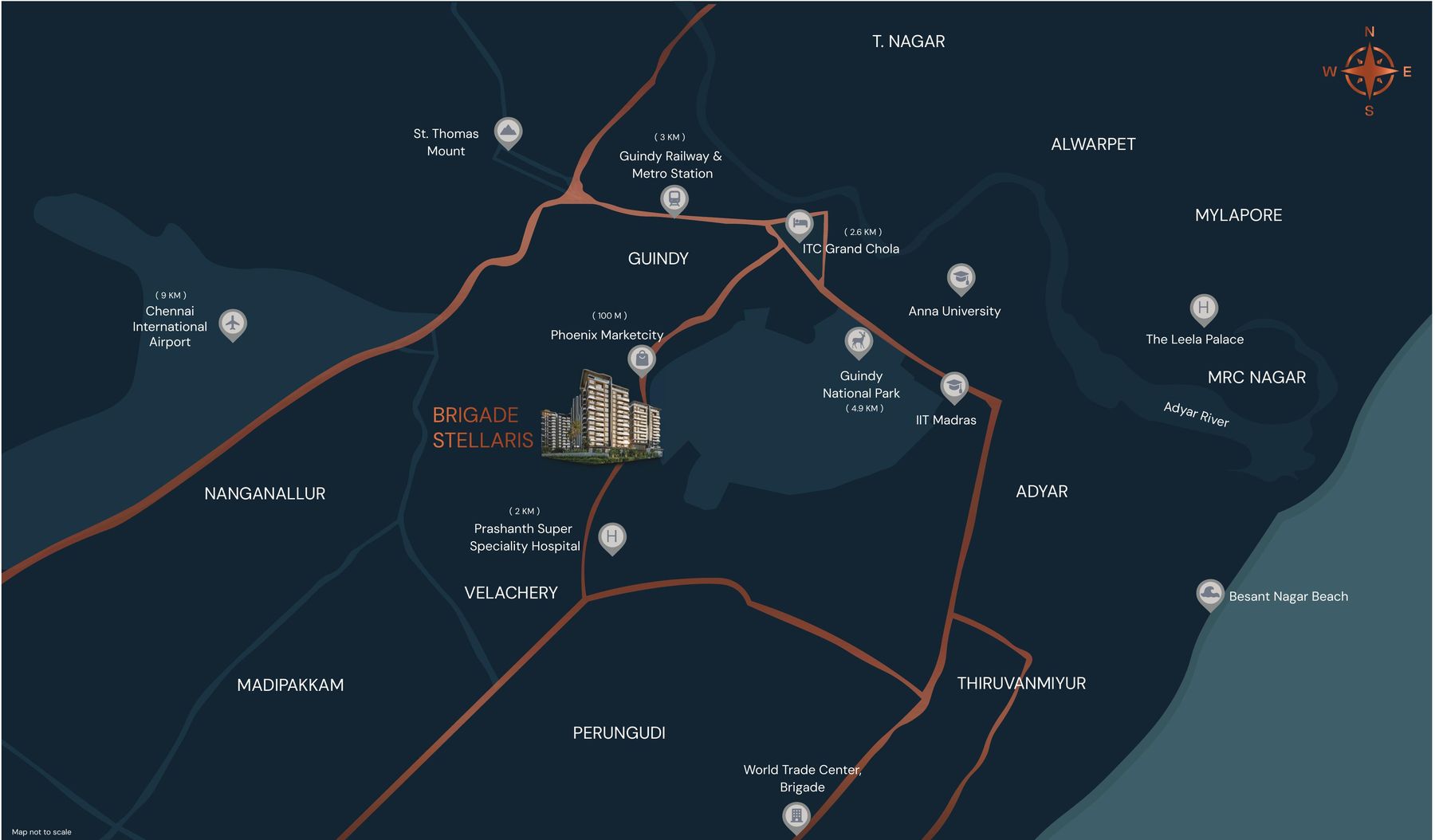 Location map — Brigade Stellaris, Velachery